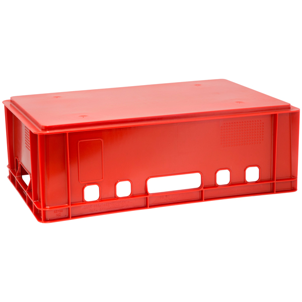 Мясной ящик Е2, красный, сплошной, 600*400*200 мм Мясной ящик Е2, красный, сплошной, 600*400*200 мм