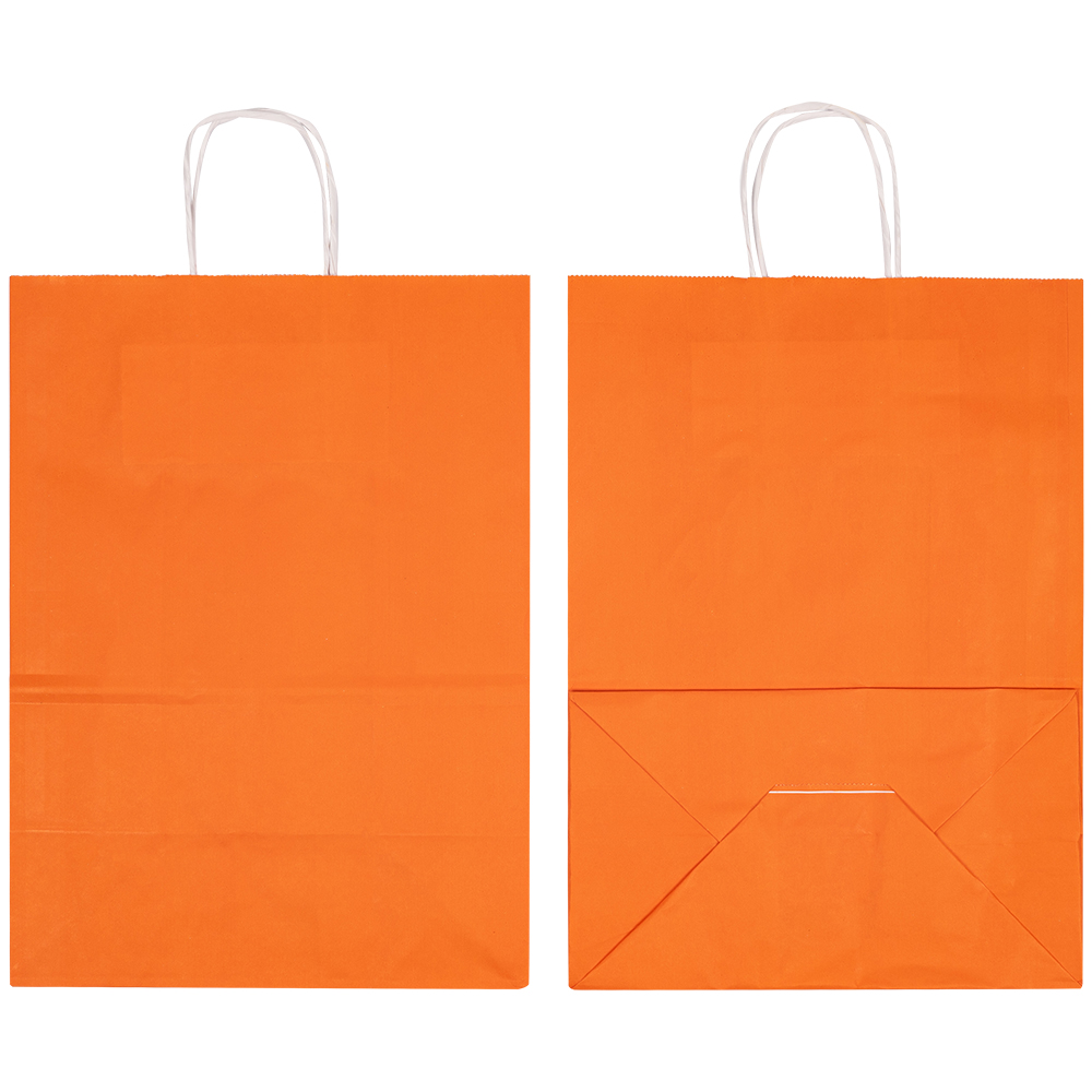 Крафт пакет с крученой ручкой «Оранжевый», 80 г/м², 25*11*32 см Крафт пакет с крученой ручкой «Оранжевый», 80 г/м², 25*11*32 см