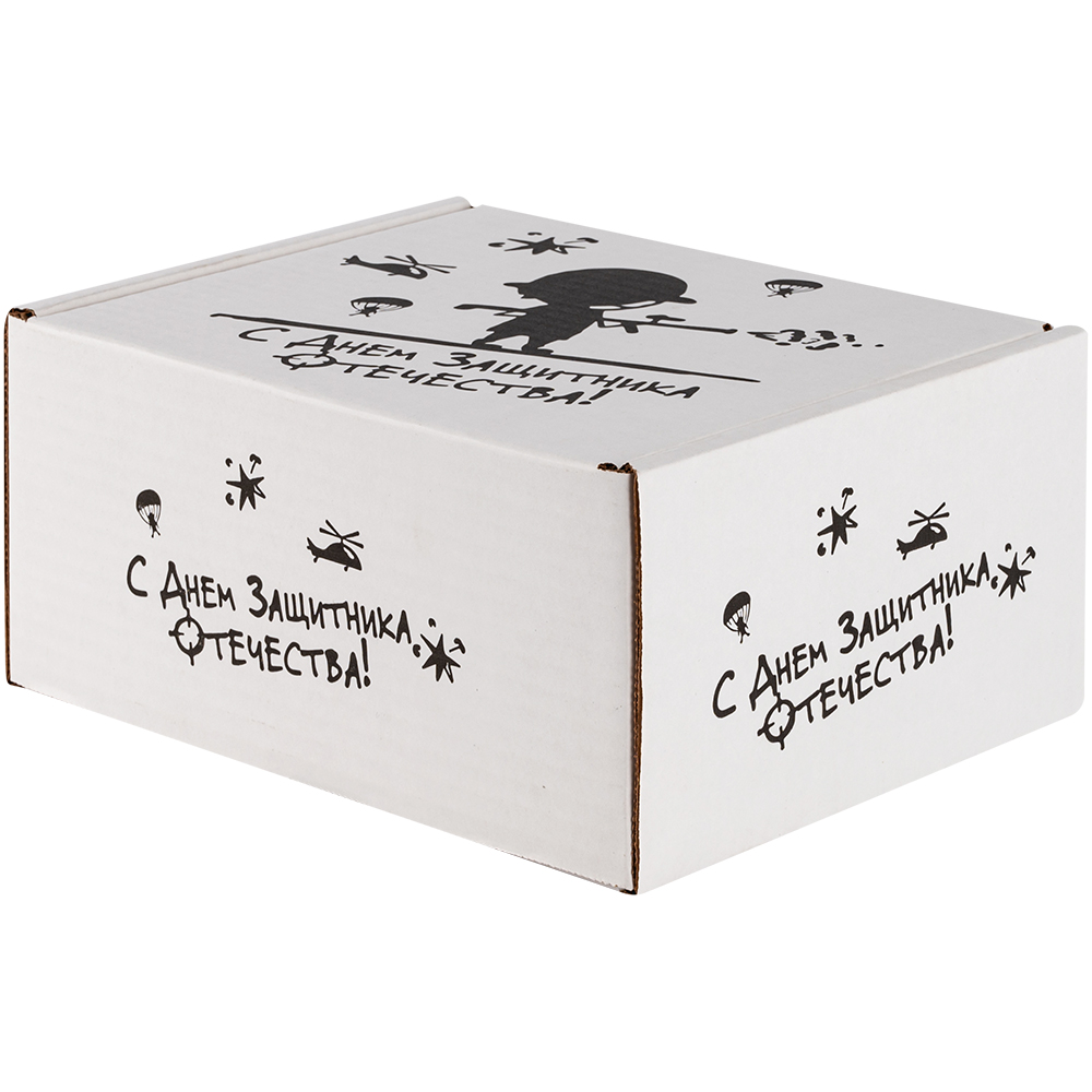 Подарочная коробка «С 23 Февраля! - Моему защитнику», беленая, 216*175*106 мм Подарочная коробка «С 23 Февраля! - Моему защитнику», беленая, 216*175*106 мм