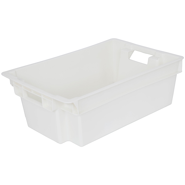 Пластиковый ящик для мяса, белый, морозостойкий, 600*400*200 мм Пластиковый ящик для мяса, белый, морозостойкий, 600*400*200 мм
