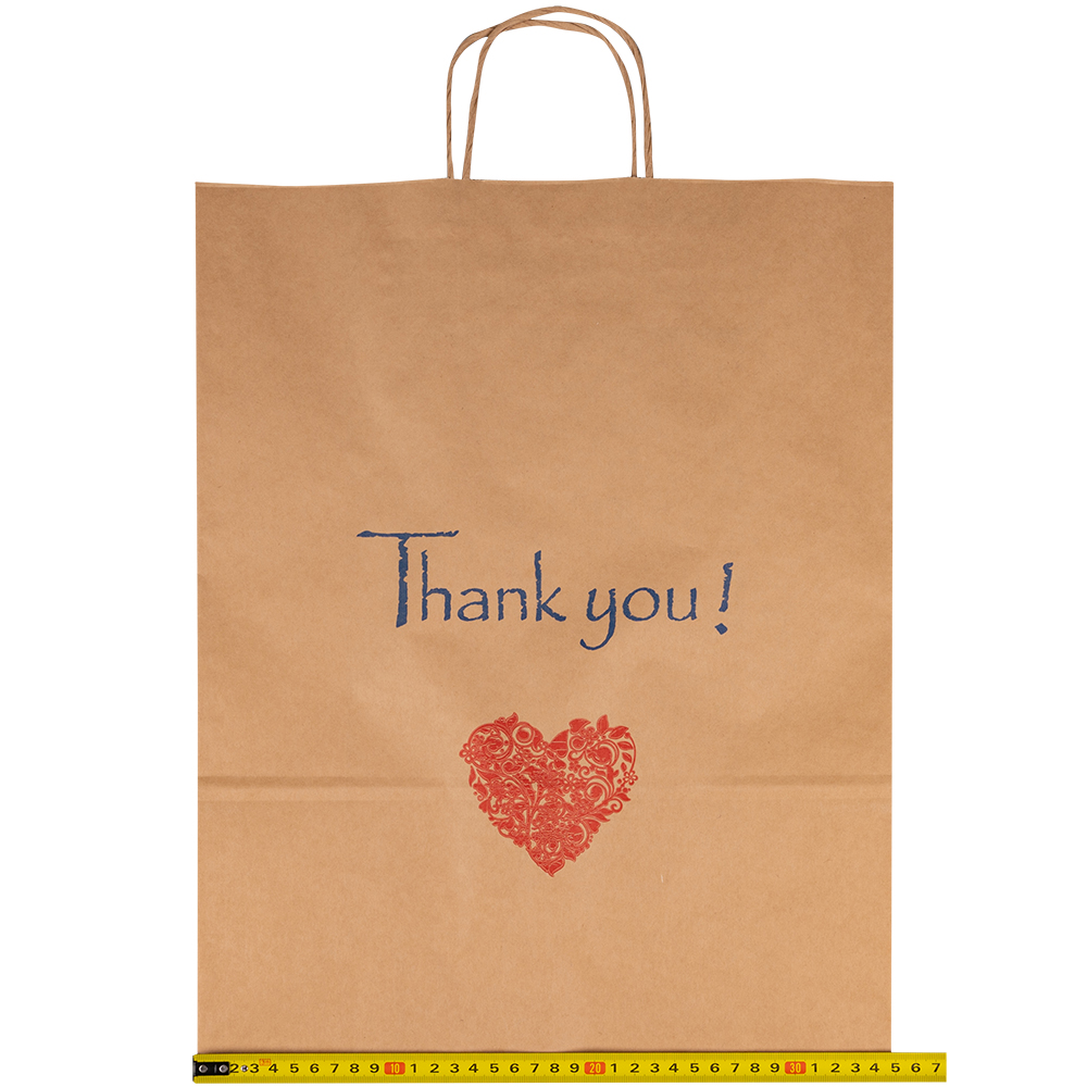 Крафт пакет с крученой ручкой «Thank you», 80 г/м², 35*15*45 см Крафт пакет с крученой ручкой «Thank you», 80 г/м², 35*15*45 см