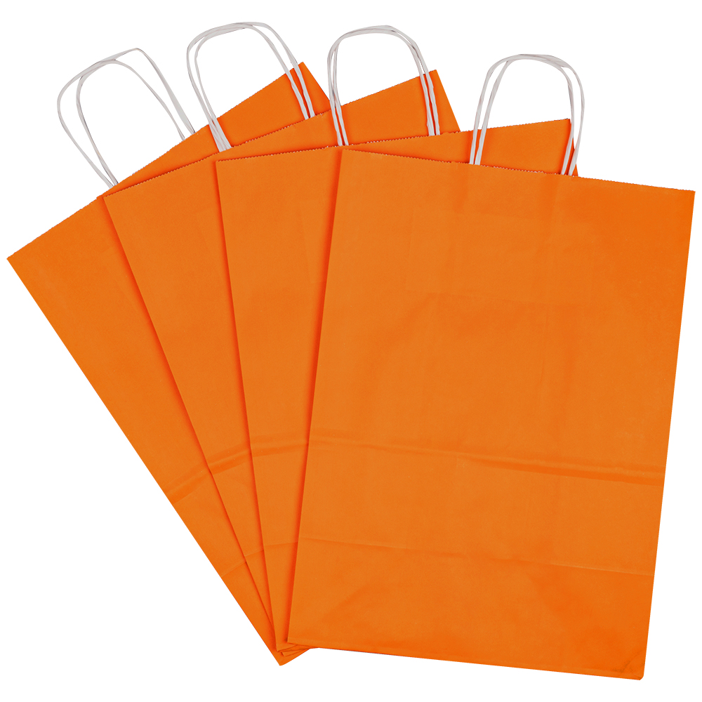 Крафт пакет с крученой ручкой «Оранжевый», 80 г/м², 25*11*32 см Крафт пакет с крученой ручкой «Оранжевый», 80 г/м², 25*11*32 см
