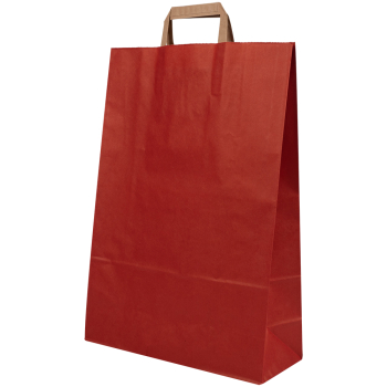 Крафт пакет с плоской ручкой «Красный», 80 г/м², 32*13*46 см