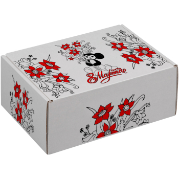 Подарочная коробка «С 8 Марта! - Чебурашка», беленая, 216*175*106 мм