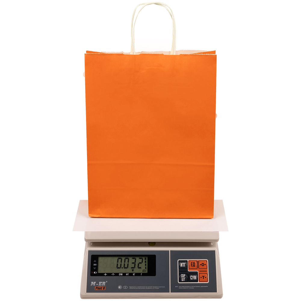 Крафт пакет с крученой ручкой «Оранжевый», 80 г/м², 25*11*32 см Крафт пакет с крученой ручкой «Оранжевый», 80 г/м², 25*11*32 см