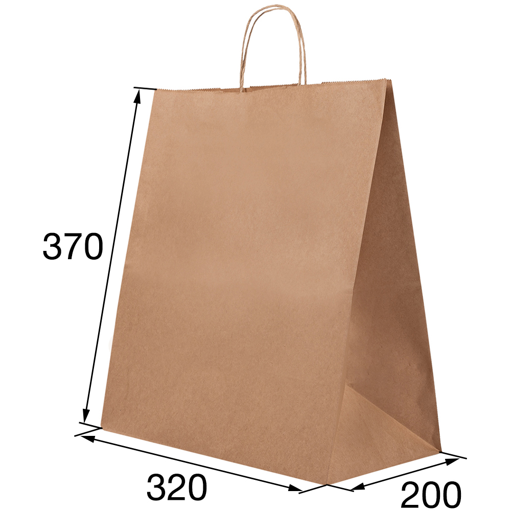 Крафт пакет с крученой ручкой, 70 г/м², 32*20*37 см Крафт пакет с крученой ручкой, 70 г/м², 32*20*37 см