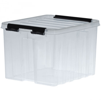 Пластиковый ящик для хранения вещей с крышкой и клипсами, прозрачный, 210*170*135 мм
