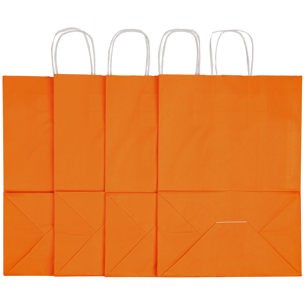 Крафт пакет с крученой ручкой «Оранжевый», 80 г/м², 25*11*32 см Крафт пакет с крученой ручкой «Оранжевый», 80 г/м², 25*11*32 см