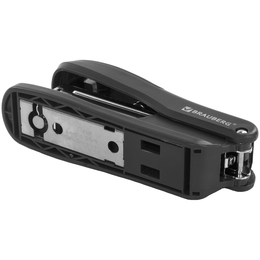 Степлер BRAUBERG «SX-39» для скоб №24/6 и №26/6, пластик, черный, 25 листов Степлер BRAUBERG «SX-39» для скоб №24/6 и №26/6, пластик, черный, 25 листов