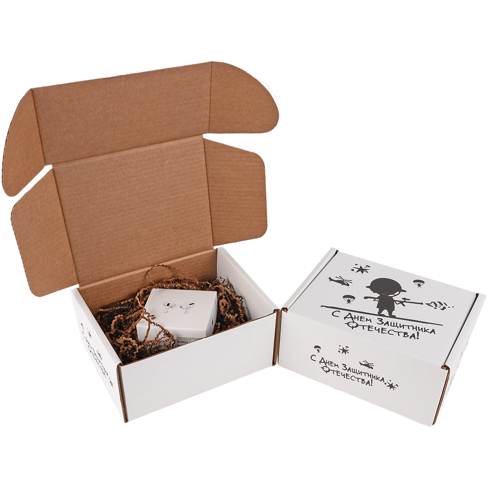 Подарочная коробка «С 23 Февраля! - Моему защитнику», беленая, 216*175*106 мм Подарочная коробка «С 23 Февраля! - Моему защитнику», беленая, 216*175*106 мм