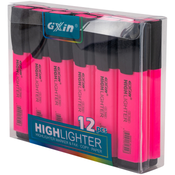 Текстовыделитель Gxin Highlighter G-342, розовый, 2-5 мм, 12 шт./уп.