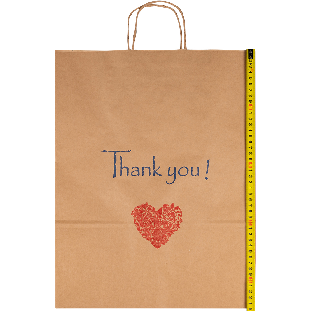 Крафт пакет с крученой ручкой «Thank you», 80 г/м², 35*15*45 см Крафт пакет с крученой ручкой «Thank you», 80 г/м², 35*15*45 см