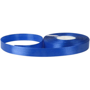Атласная лента, синяя, 15мм*23м