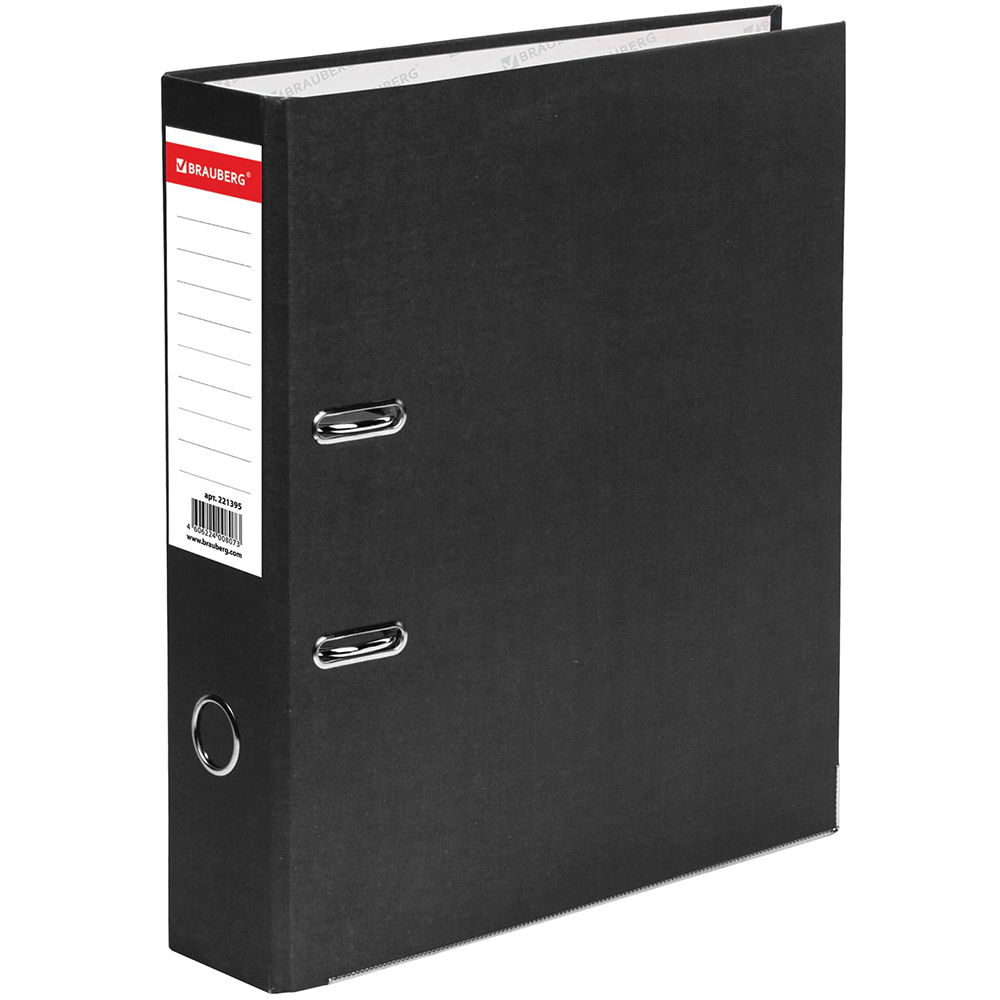 Папка-регистратор BRAUBERG «Eco», 75 мм, А4, черная Папка-регистратор BRAUBERG «Eco», 75 мм, А4, черная
