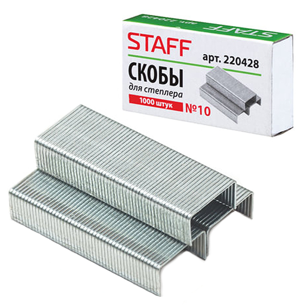 Скобы STAFF для степлера №10, 1000 шт. Скобы STAFF для степлера №10, 1000 шт.