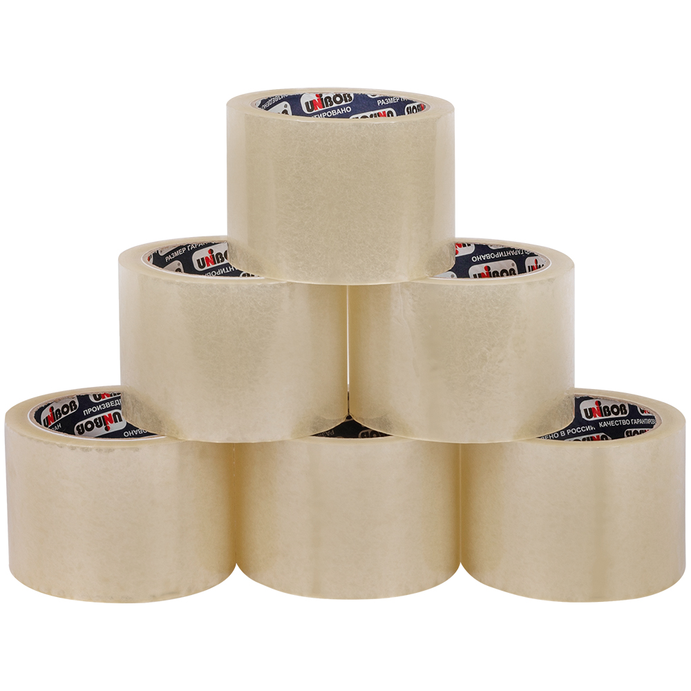 Клейкая лента прозрачная широкая Unibob®, 72мм*66м*45мкм Клейкая лента прозрачная широкая Unibob®, 72мм*66м*45мкм