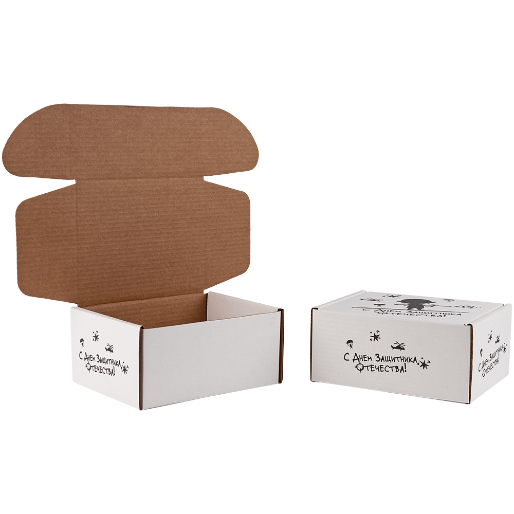 Подарочная коробка «С 23 Февраля! - Моему защитнику», беленая, 216*175*106 мм Подарочная коробка «С 23 Февраля! - Моему защитнику», беленая, 216*175*106 мм