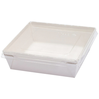 Контейнер «Crystal Box» с прозрачной крышкой, белый, 900 мл, 152*152*45 мм, 50 шт.