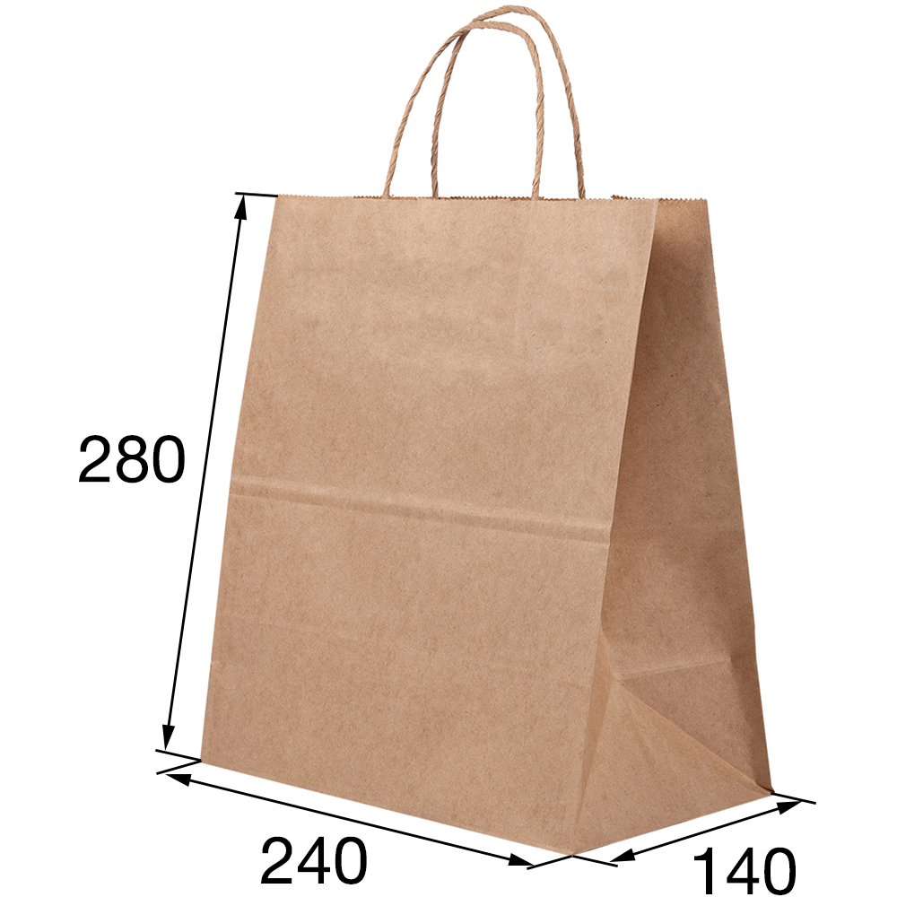 Крафт пакет с крученой ручкой, 70 г/м², 24*14*28 см Крафт пакет с крученой ручкой, 70 г/м², 24*14*28 см