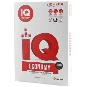 Офисная бумага IQ Economy, формат А4, 500 листов/пачка, 80 г/м²