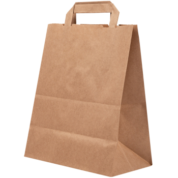 Крафт пакет с плоской ручкой, 70 г/м², 26*15*35 см