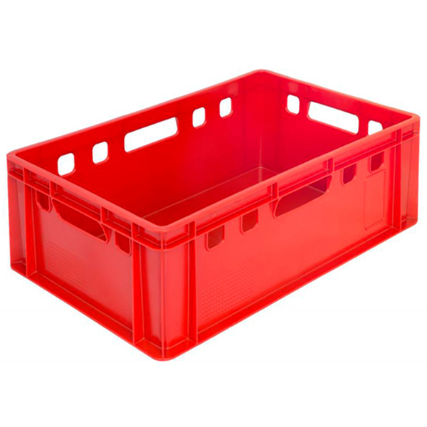 Мясной ящик Е2, красный, сплошной, 600*400*200 мм Мясной ящик Е2, красный, сплошной, 600*400*200 мм