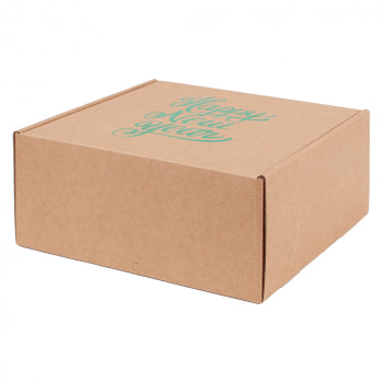 Подарочная коробка «Happy New year», зелёная, 190*190*80 мм
