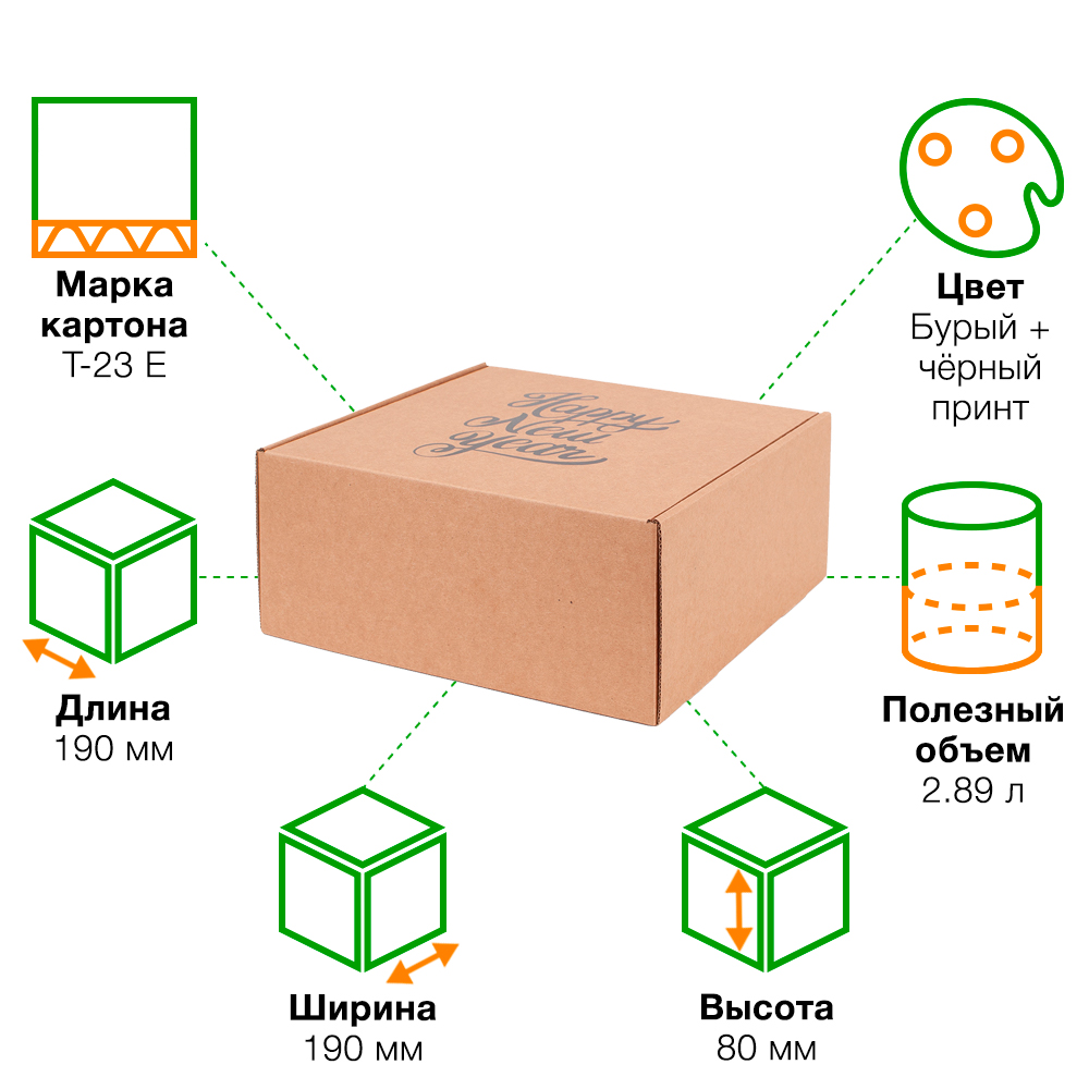 Подарочная коробка «Happy New year», чёрная, 190*190*80 мм Подарочная коробка «Happy New year», чёрная, 190*190*80 мм