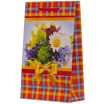 Подарочный пакет «Полевые цветы», 16.5*7*26.5 см