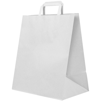 Белый пакет с плоской ручкой, 80 г/м², 32*18*32 см