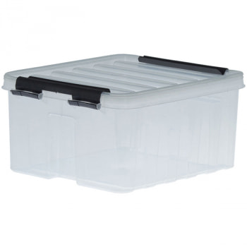 Пластиковый ящик для хранения вещей 210*170*95 мм с крышкой и клипсами, прозрачный