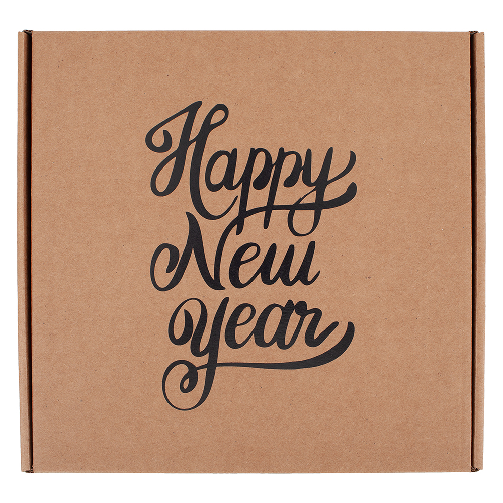 Подарочная коробка «Happy New year», чёрная, 190*190*80 мм Подарочная коробка «Happy New year», чёрная, 190*190*80 мм