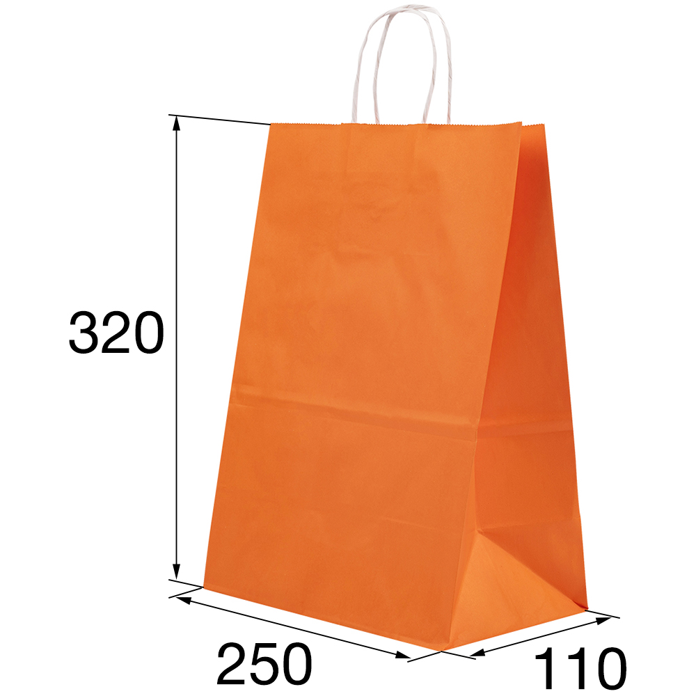Крафт пакет с крученой ручкой «Оранжевый», 80 г/м², 25*11*32 см Крафт пакет с крученой ручкой «Оранжевый», 80 г/м², 25*11*32 см