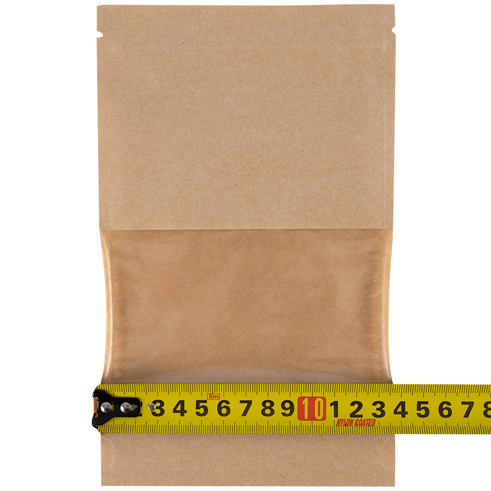 Крафт дой-пак с zip lock, прямоугольное окно 7 см, 13.5*4*22.5 см, 50 шт. Крафт дой-пак с zip lock, прямоугольное окно 7 см, 13.5*4*22.5 см, 50 шт.