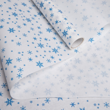 Рулон крафт бумаги «Снежинка», синий, 10*0.7 м