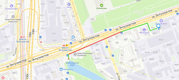 Карта Москвы Шоссе Энтузиастов 34 Магазины