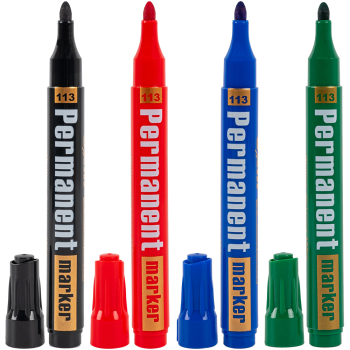 Маркер перманентный Gxin G-113-4, набор 4 цвета, 3 мм, 4 шт./уп.