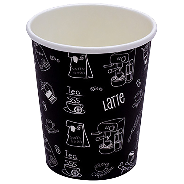 Однослойный стакан «Complement», бумажный, чёрный, 250 мл, ∅ 80 мм, 50 шт. Однослойный стакан «Complement», бумажный, чёрный, 250 мл, ∅ 80 мм, 50 шт.