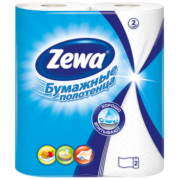 Бумажные полотенца ZEWA, 2 слоя, белые, 2 шт./уп.