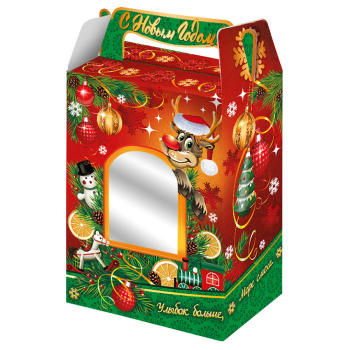 Коробка для конфет «Дед Мороз» ХЭ с окном, 1 кг, 150*80*265/315 мм, 150 шт.