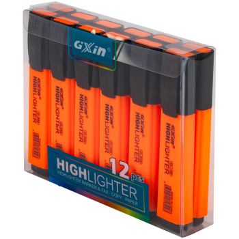 Текстовыделитель Gxin Highlighter G-342, оранжевый, 2-5 мм, 12 шт./уп.