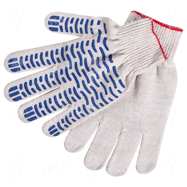Рабочие перчатки хлопок Стандарт, с ПВХ волной