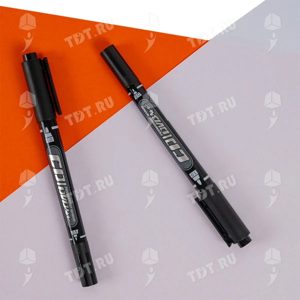 Маркер перманентный Gxin G-107A для CD/DVD, двусторонний, черный, 0.5-1 мм, 12 шт./уп.