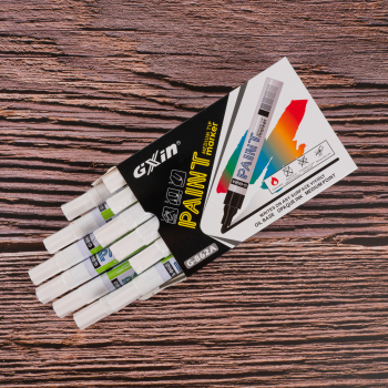 Маркер-краска перманентный Gxin G-862A, белый, 4 мм, 12 шт./уп.