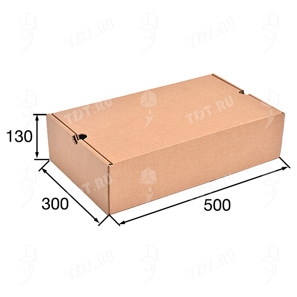 Бурая коробка для обуви №76, 500*300*130 мм