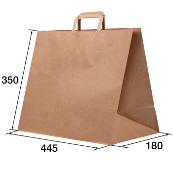 Крафт пакет с плоской ручкой, 90 г/м², 44.5*18*35 см