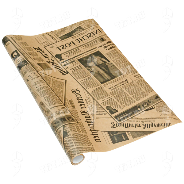 Рулон крафт бумаги «Газета», 10*0.6 м