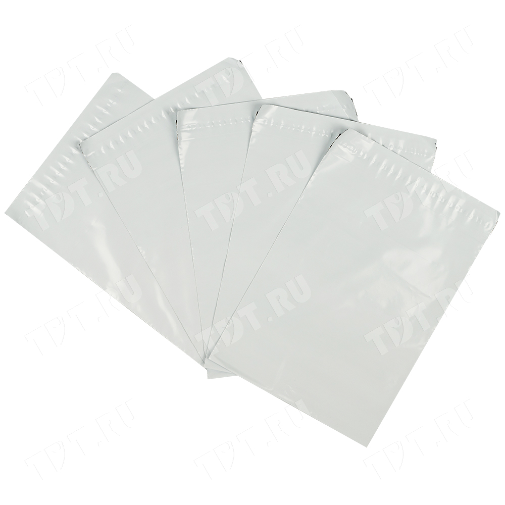 Курьер-пакет белый без печати, без кармана, 360*500+40 мм, 50 мкм, 1 шт.
