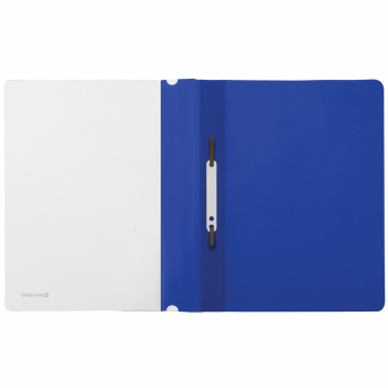 Пластиковый скоросшиватель BRAUBERG, А4, 130/180 мкм, синий