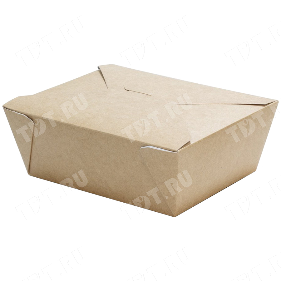 Контейнер с клапанами «Fold Box», крафт, 1400 мл, 176*150*65 мм, 45 шт.